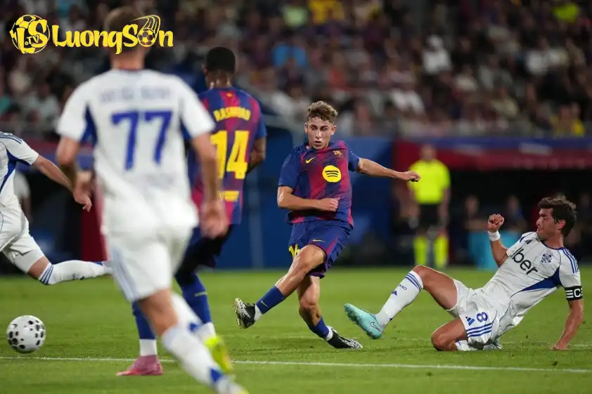 Sao trẻ Fermín López tỏa sáng trong chiến thắng của Barcelona (Ảnh: barcauniversal)