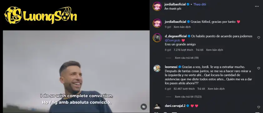 Messi lên tiếng sau khi Jordi Alba tuyên bố giải nghệ